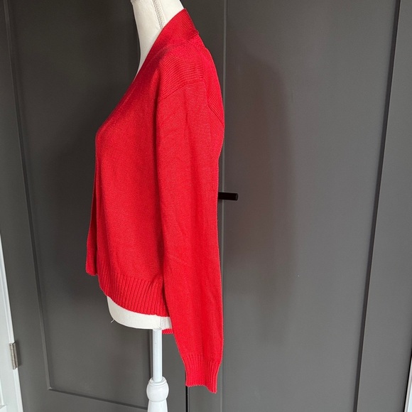 Fia Italia Elegant Red Women's Cardigan Sweater Size M - Picture 5 of 11